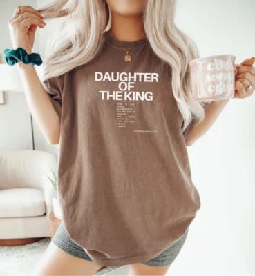 Yam Ladies Christian T-Shirt – Daughter of the King 2 Corinthians 6:18 - S