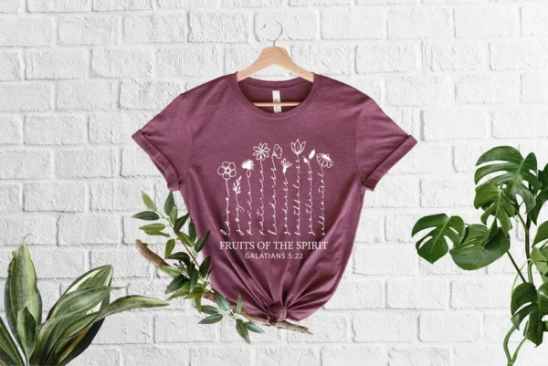 Blossom Ladies Christian T-Shirt – Fruits of the Spirit Galatians 5:22