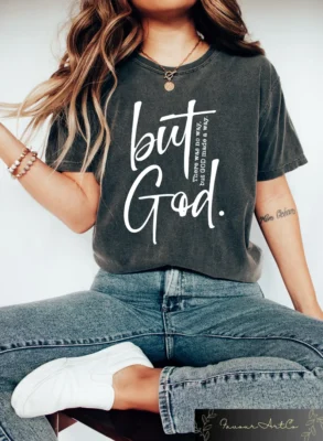 Pepper Ladies Jesus T-Shirt – But God Made a Way Faith Design - S